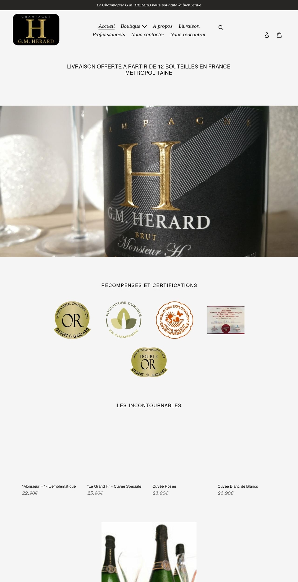 gmherard.com shopify website screenshot