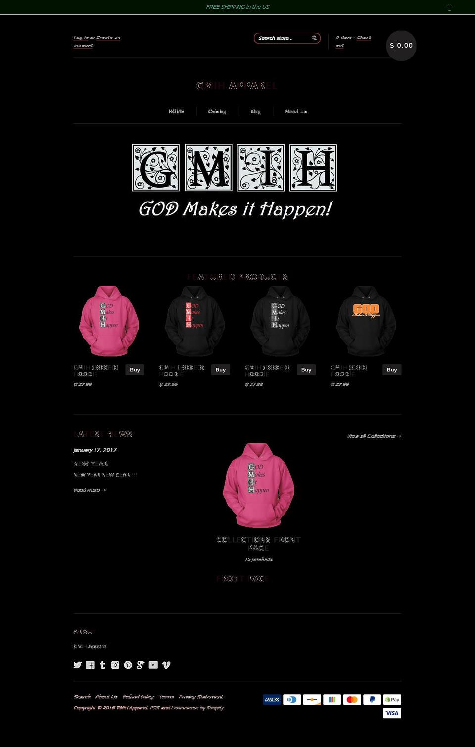 gmihapparel.com shopify website screenshot