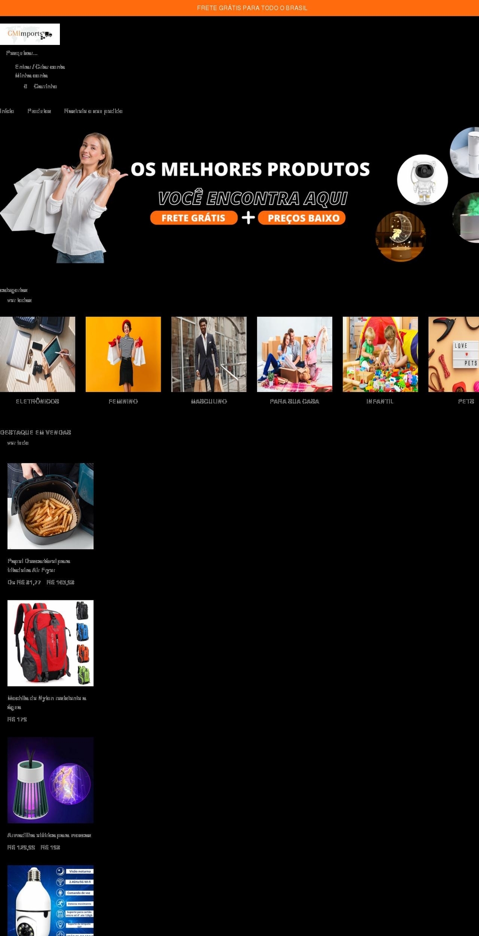 gmimports.com.br shopify website screenshot