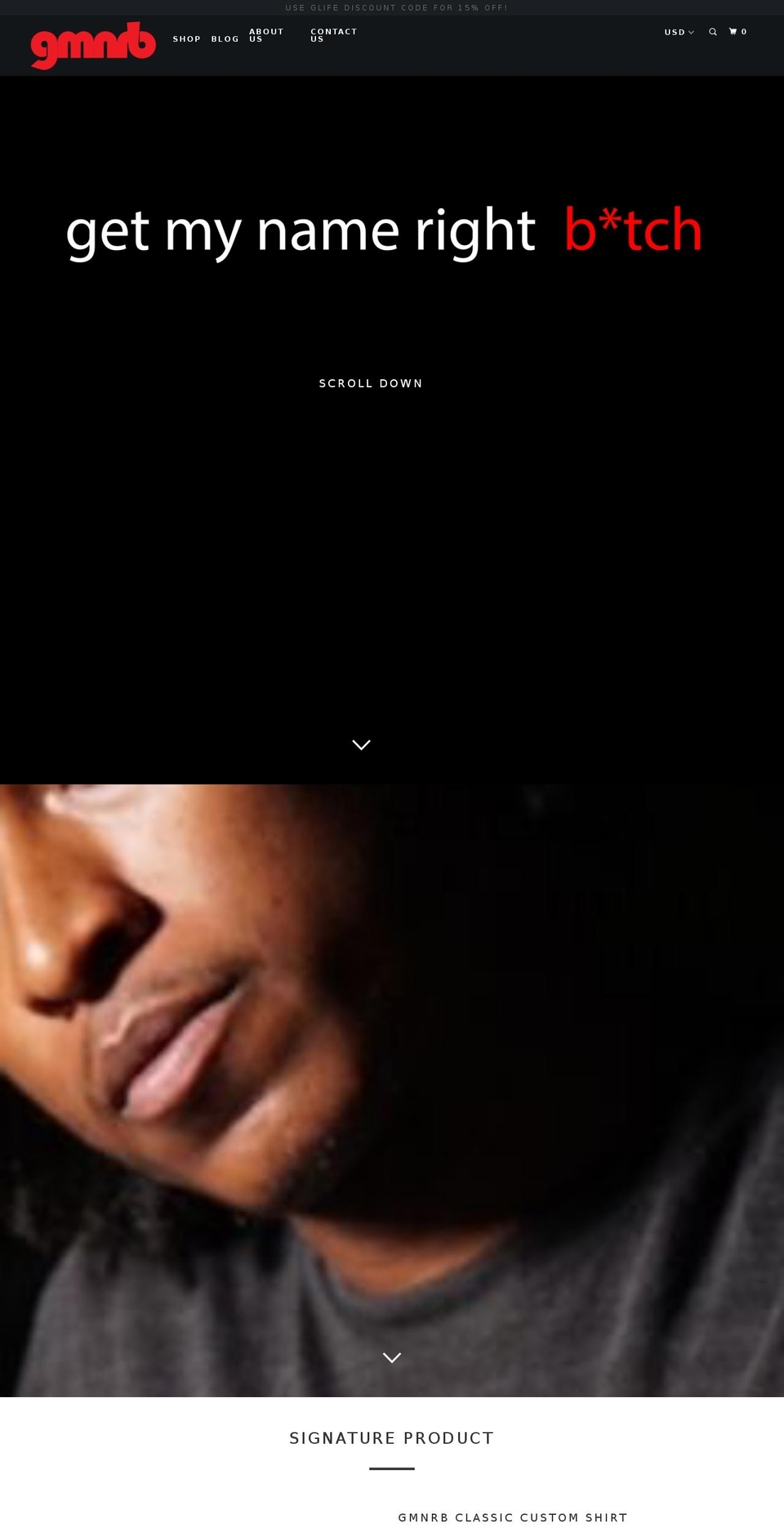 gmnrbapparel.com — Shopify storefront screenshot