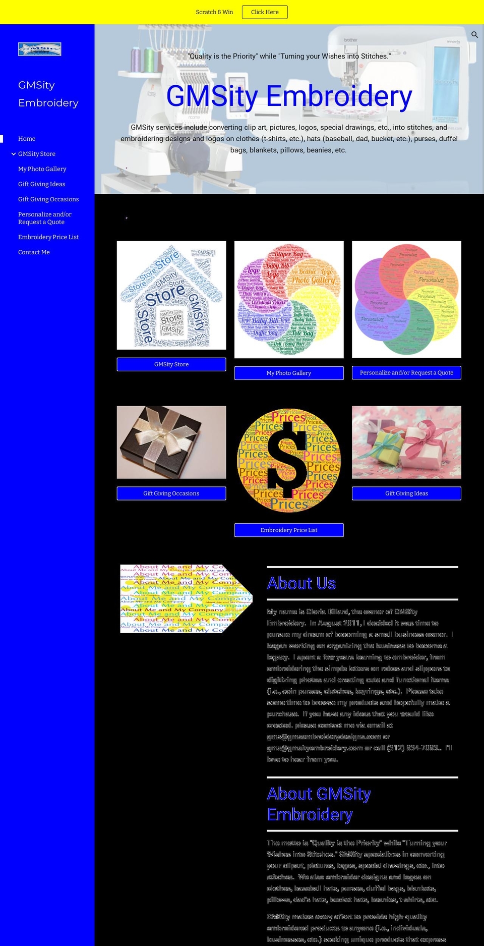 gmsembroiderydesigns.com — Shopify storefront screenshot