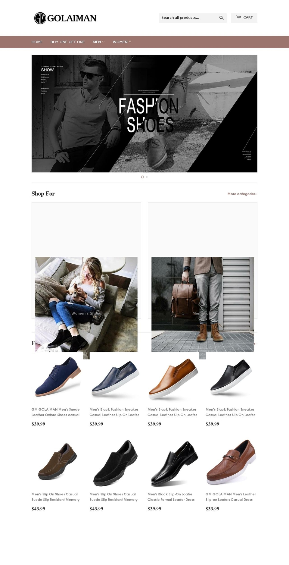 gmshoe.com — Shopify storefront screenshot