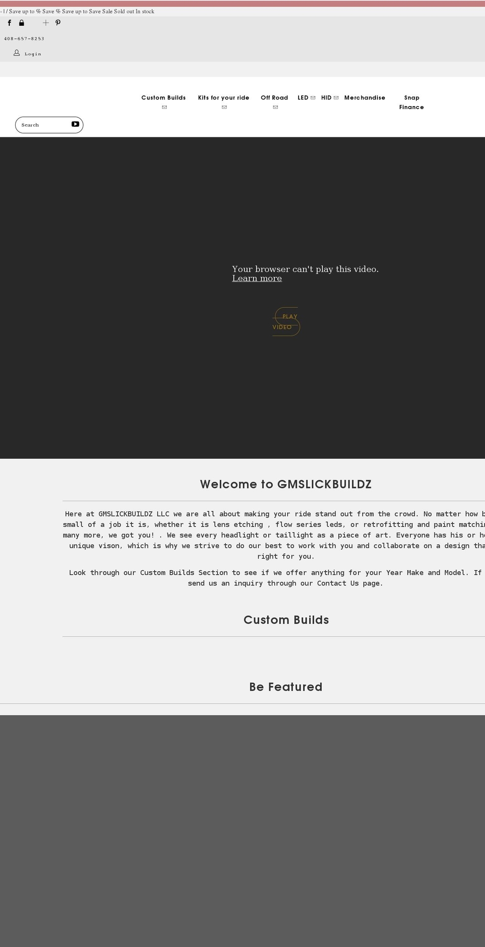 gmslickbuildz.com shopify website screenshot