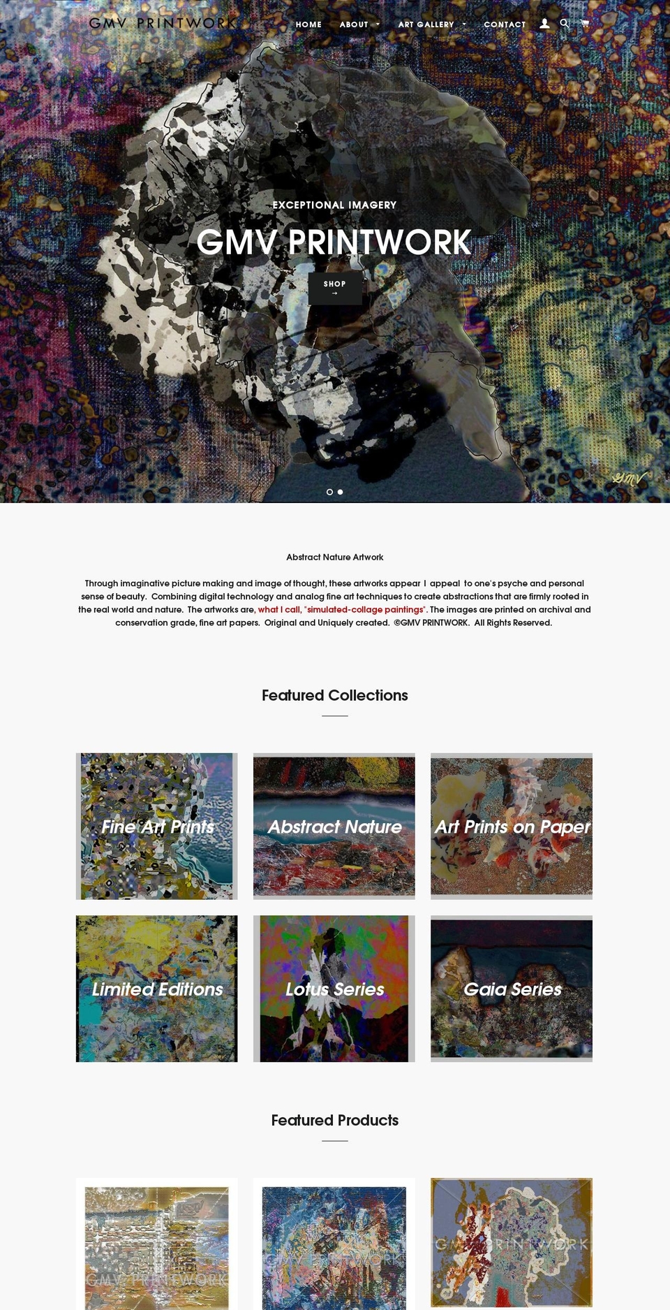 gmvprintwork.com — Shopify storefront screenshot