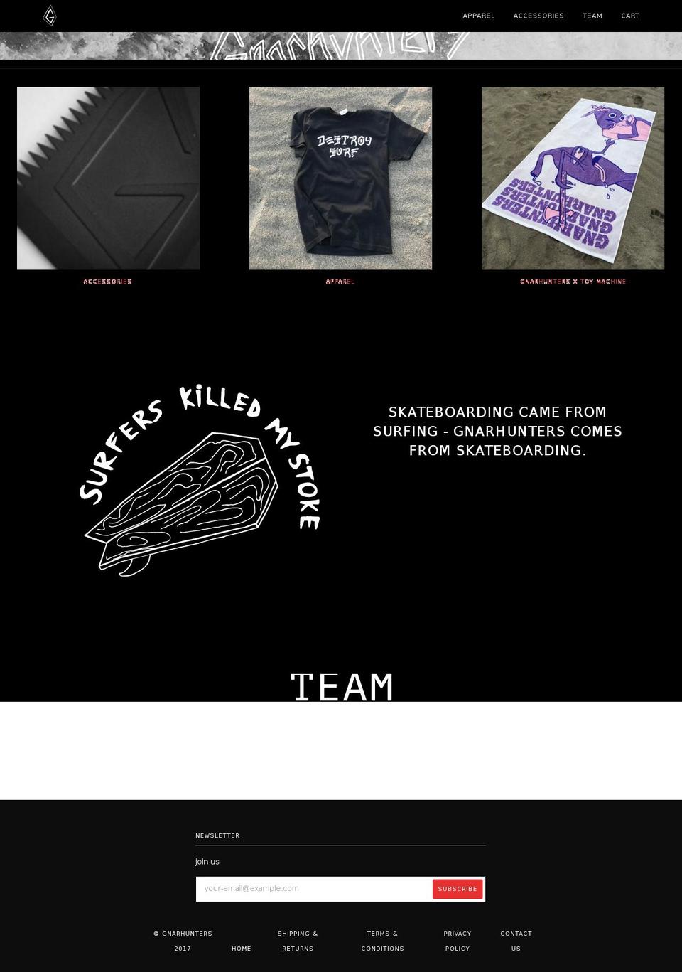 gnarhunters.com shopify website screenshot