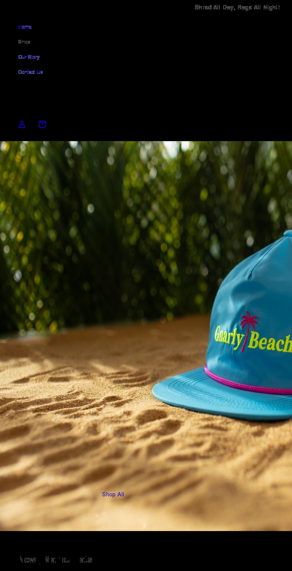 gnarlybeach.com shopify website screenshot