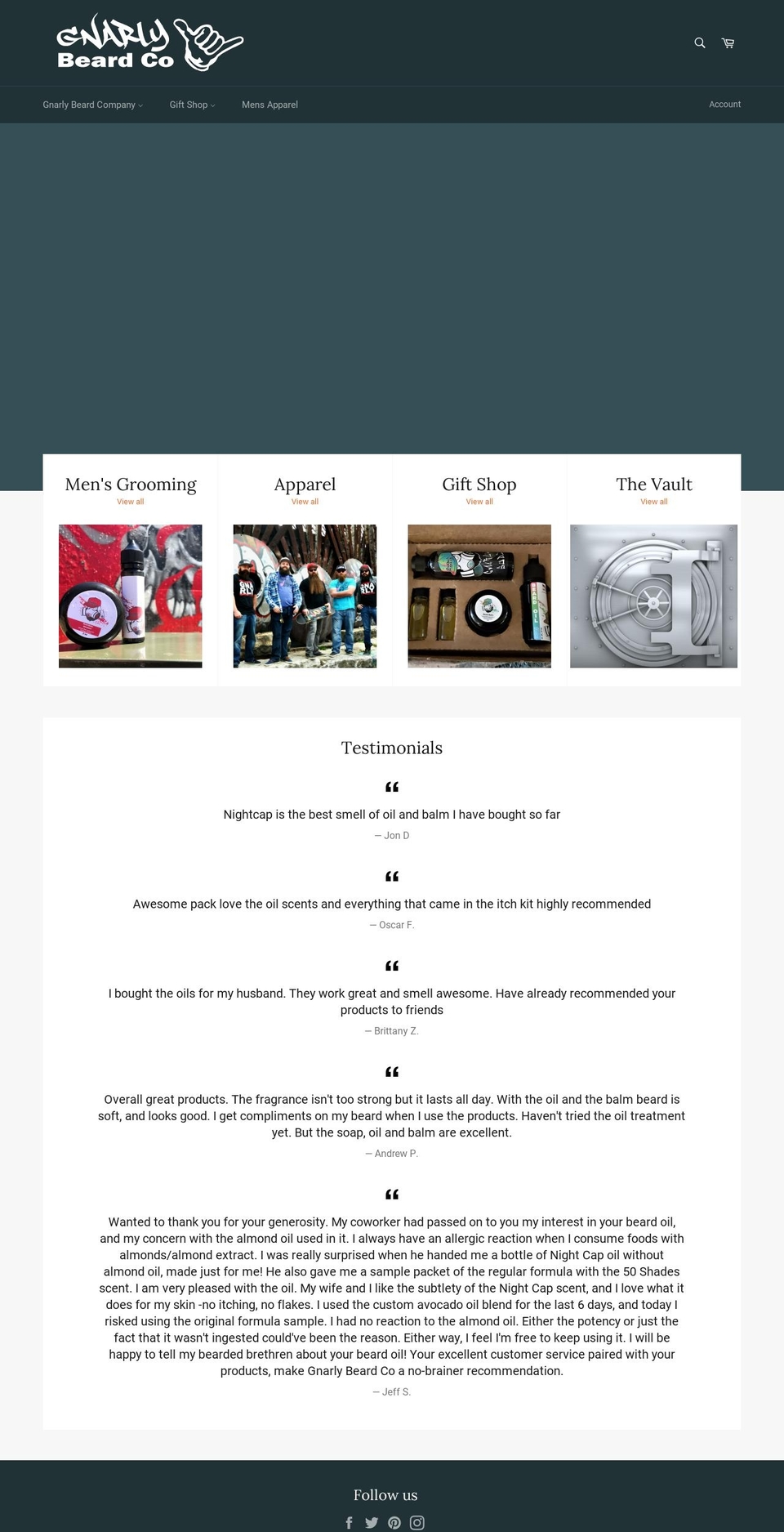 gnarlybeardco.com shopify website screenshot
