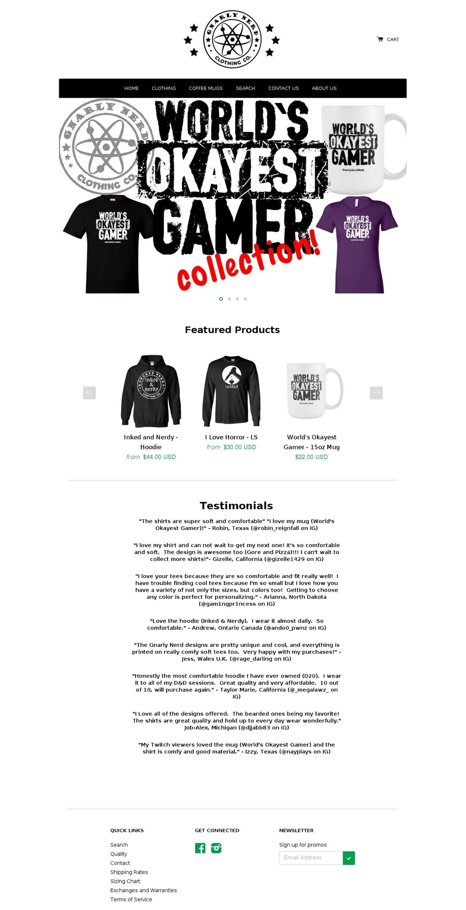 gnarlynerd.com shopify website screenshot
