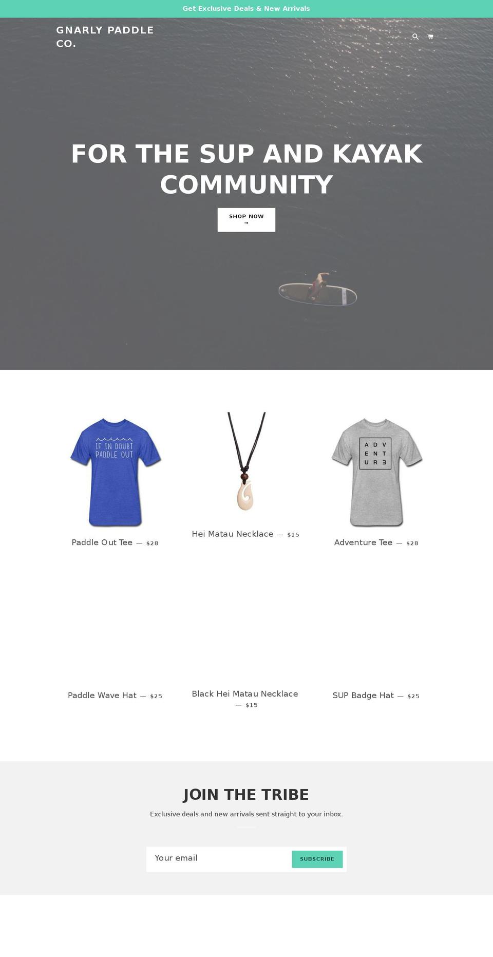 gnarlypaddlecompany.com — Shopify storefront screenshot