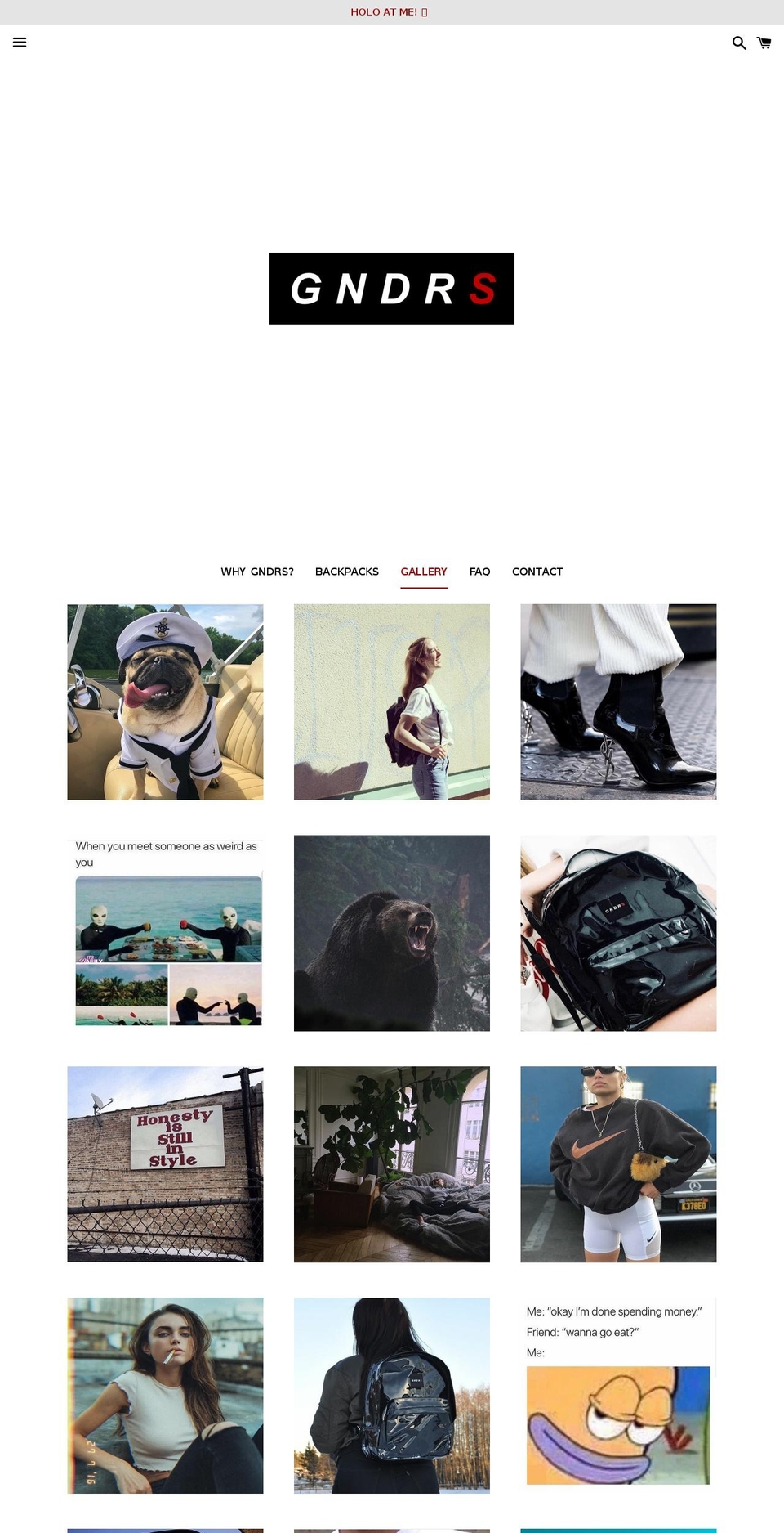 gndrs.com shopify website screenshot