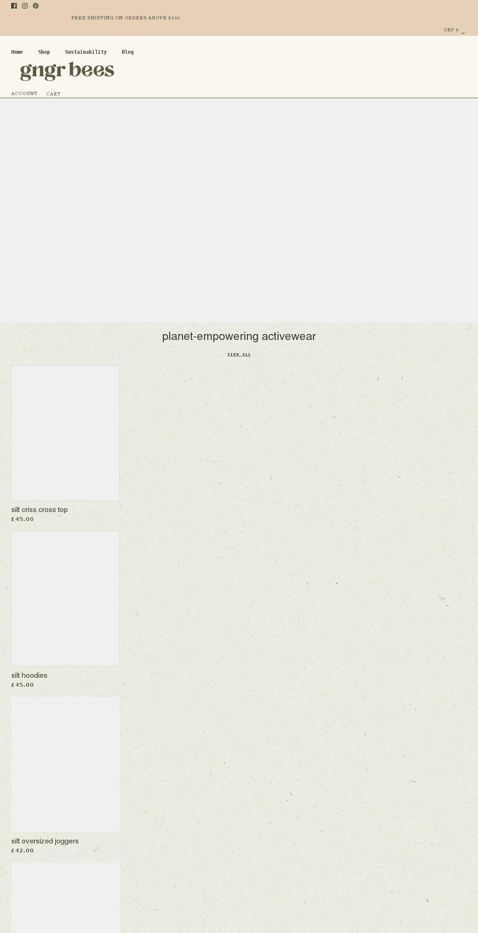 gngrbees.com shopify website screenshot