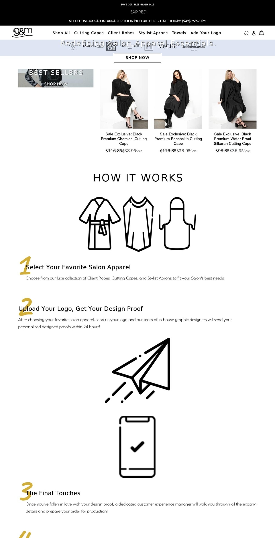 gnmsalonapparel.com shopify website screenshot