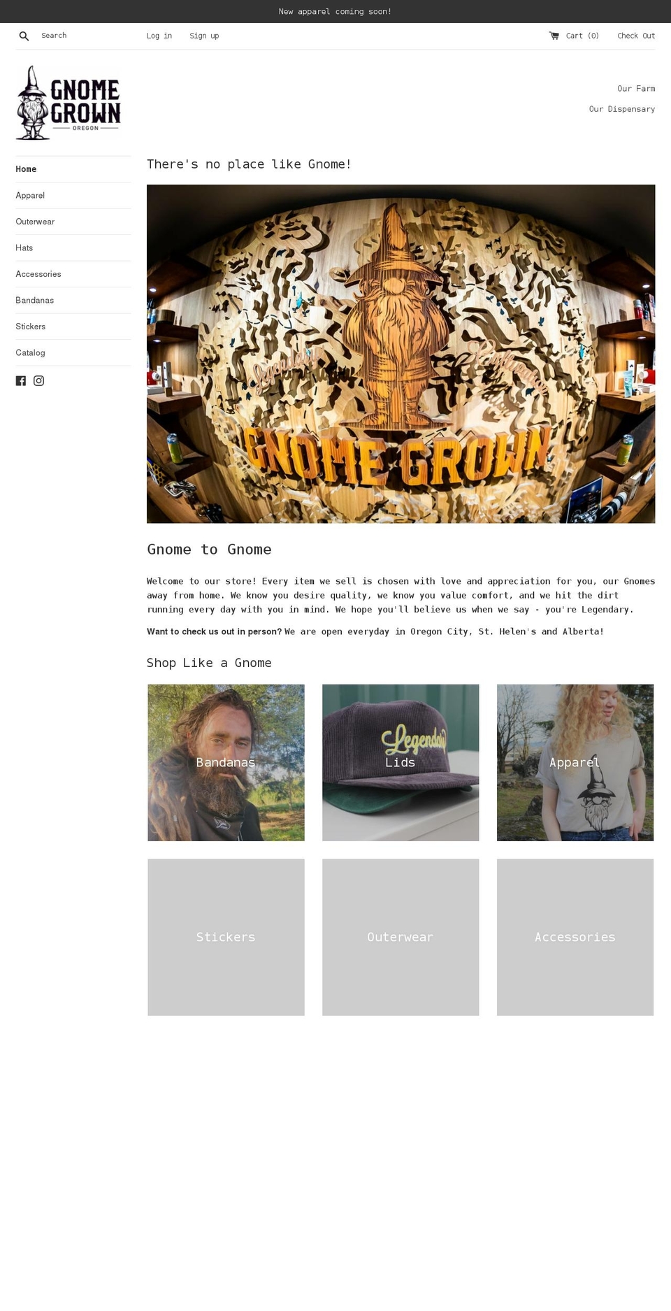 gnomegrownorganics.shop shopify website screenshot