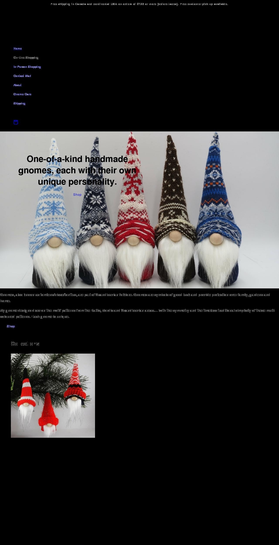 gnomesbymari.com shopify website screenshot