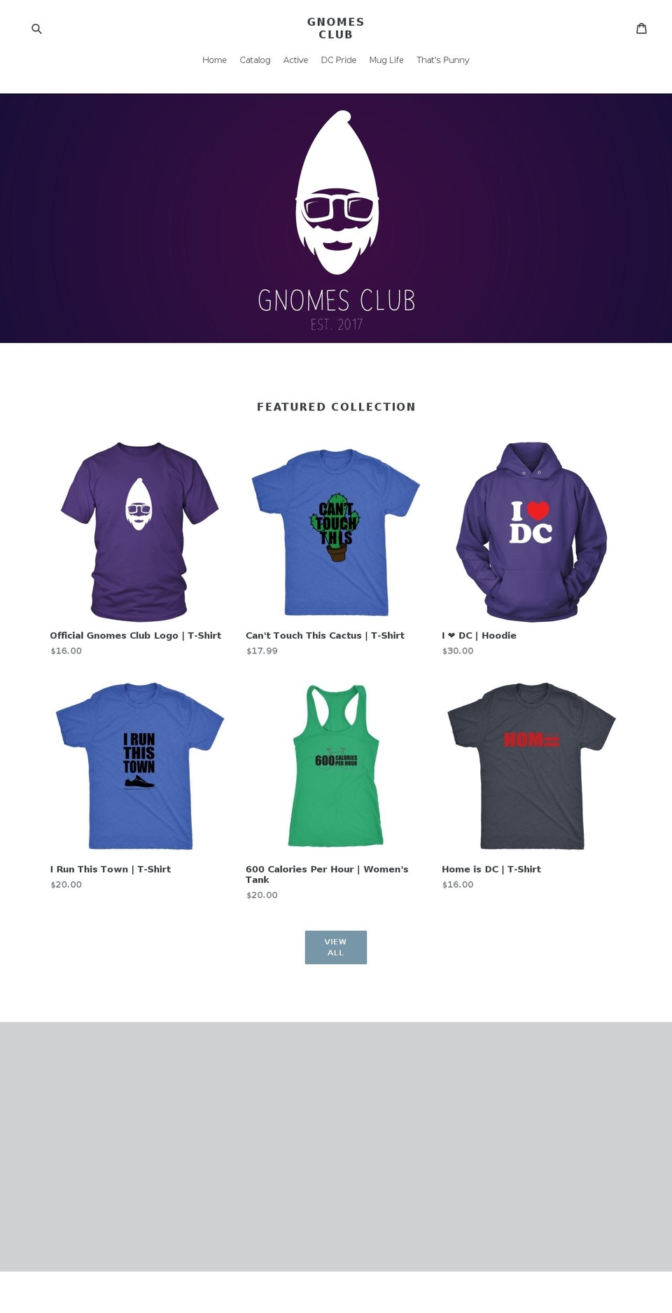 gnomesclub.com — Shopify storefront screenshot