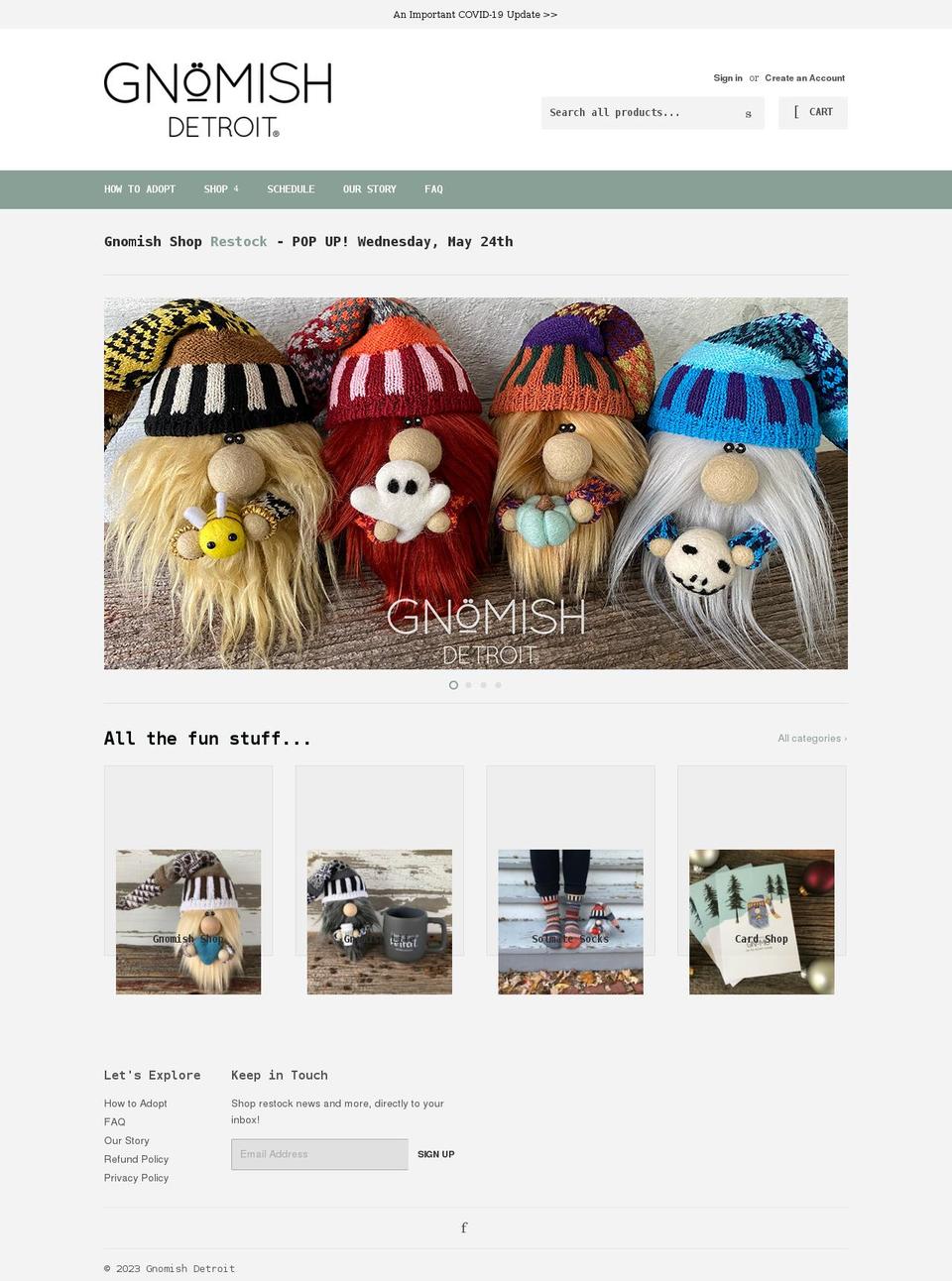 gnomishdetroit.com shopify website screenshot