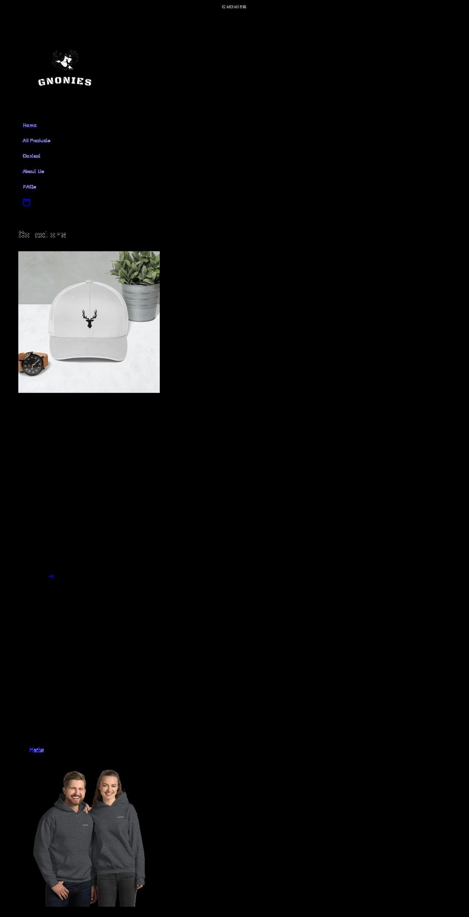 gnonies.com shopify website screenshot