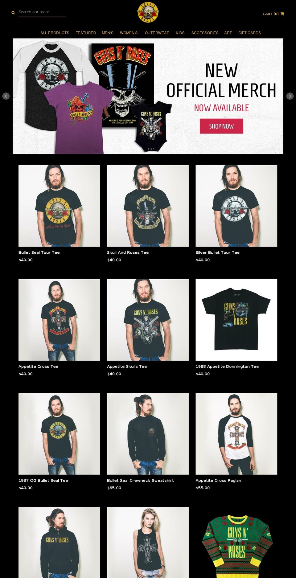 gnrmerch.com shopify website screenshot