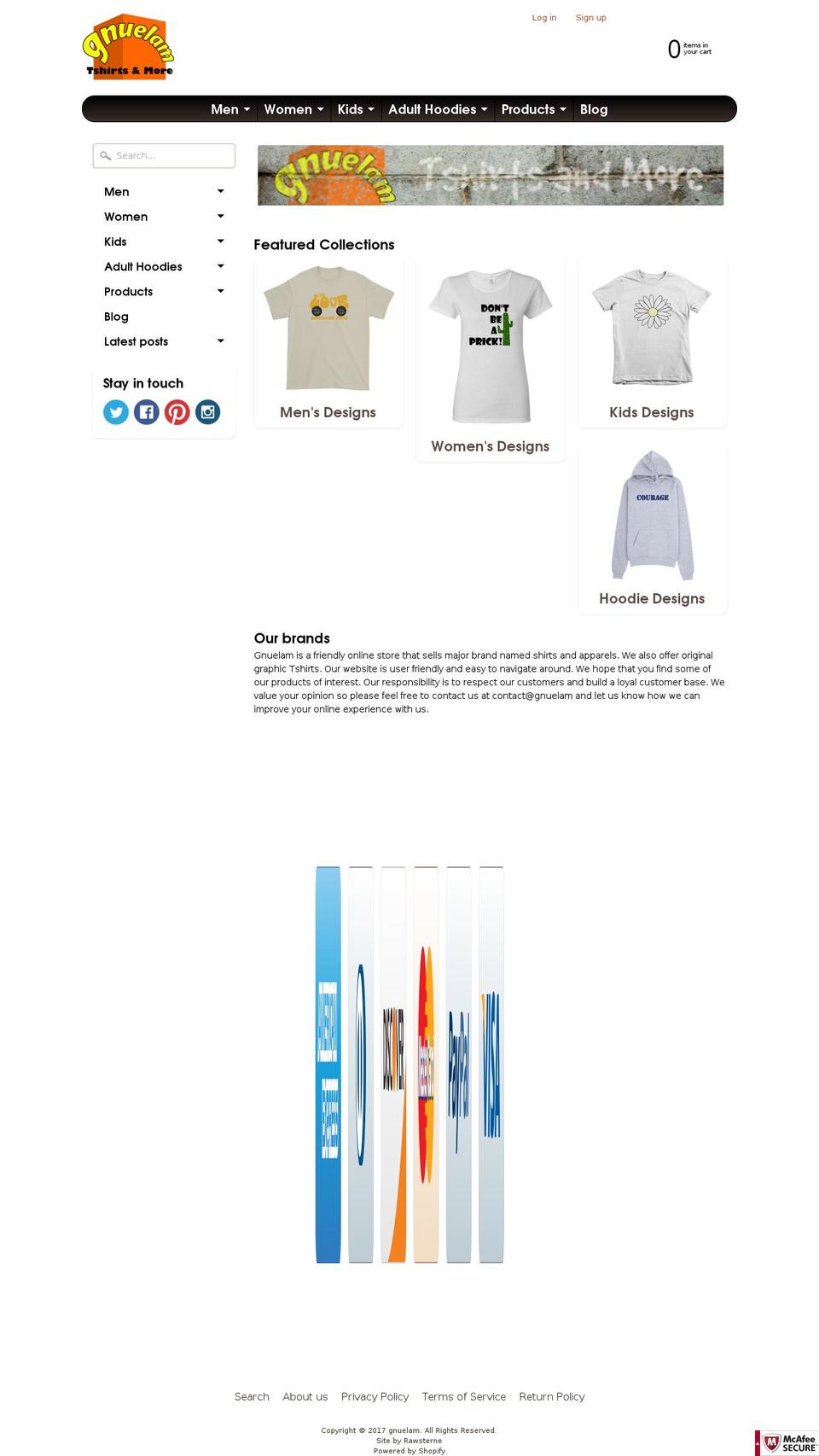 gnuelam.com shopify website screenshot