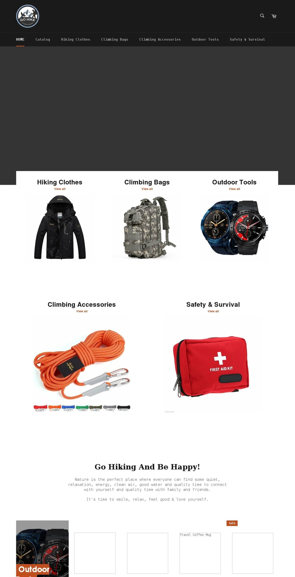 go-hike.com shopify website screenshot