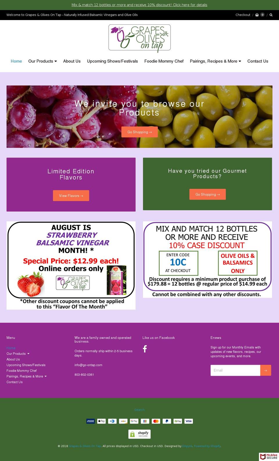 go-ontap.info shopify website screenshot