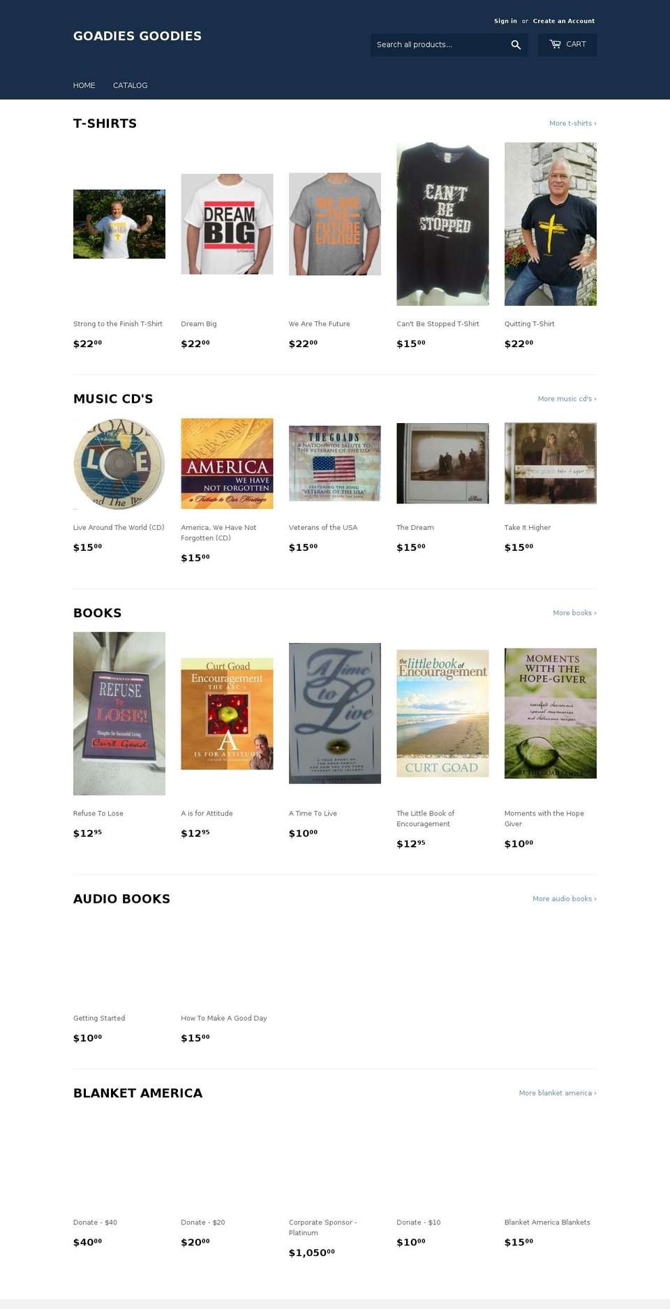 goadiesgoodies.com — Shopify storefront screenshot