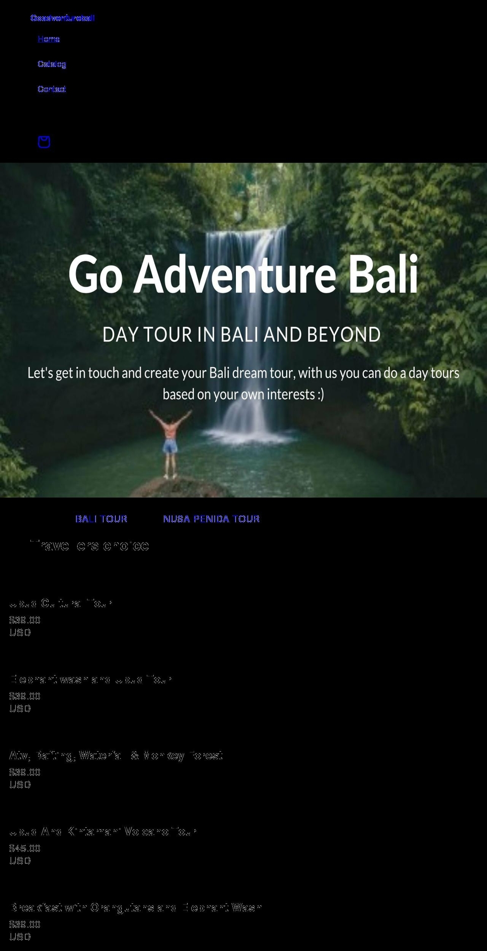 goadventurebali.com shopify website screenshot