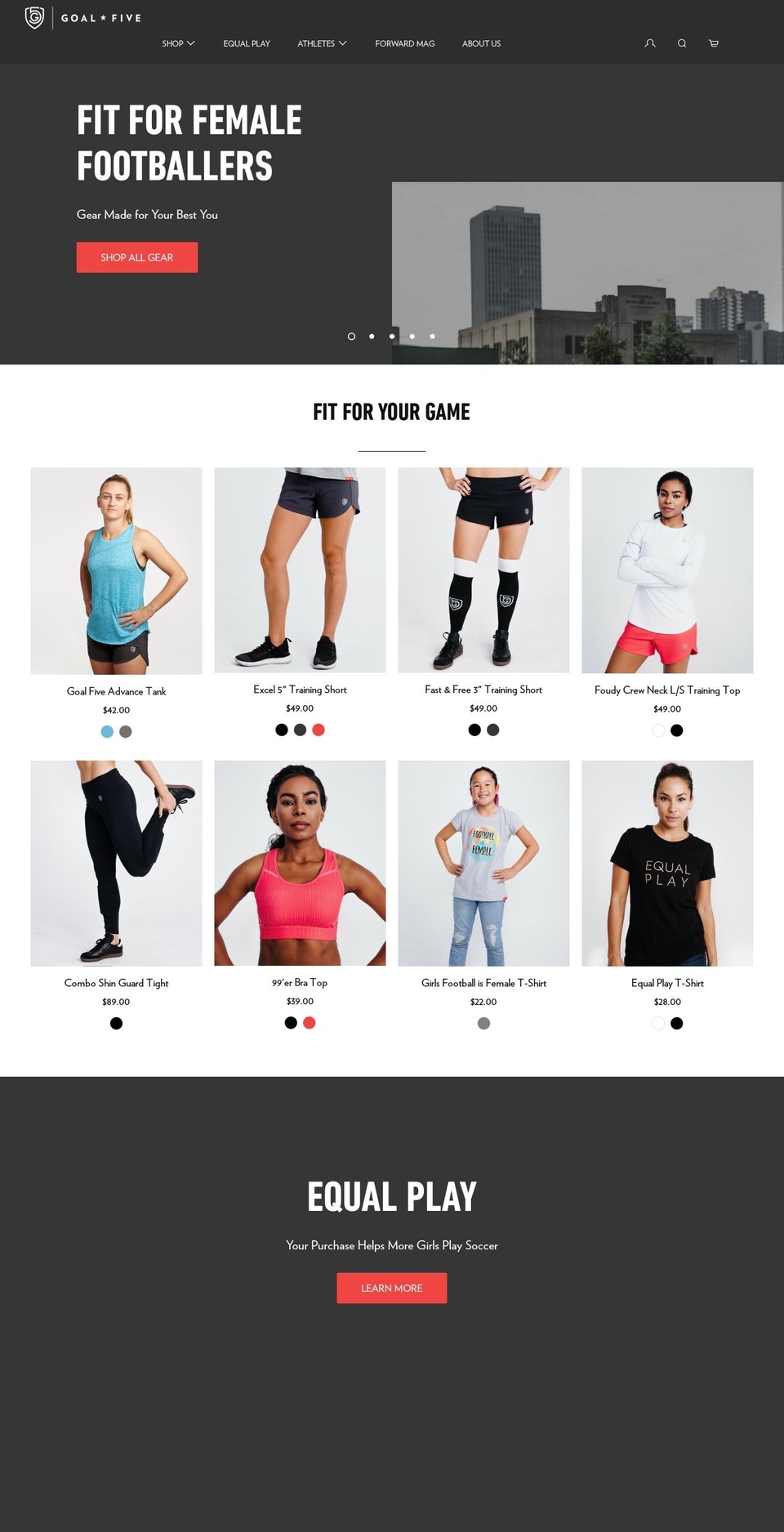 goalfive.com shopify website screenshot