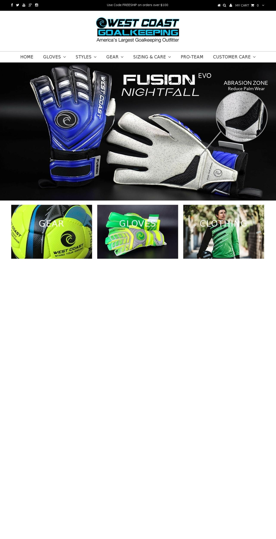 goalkeepingstore.com shopify website screenshot