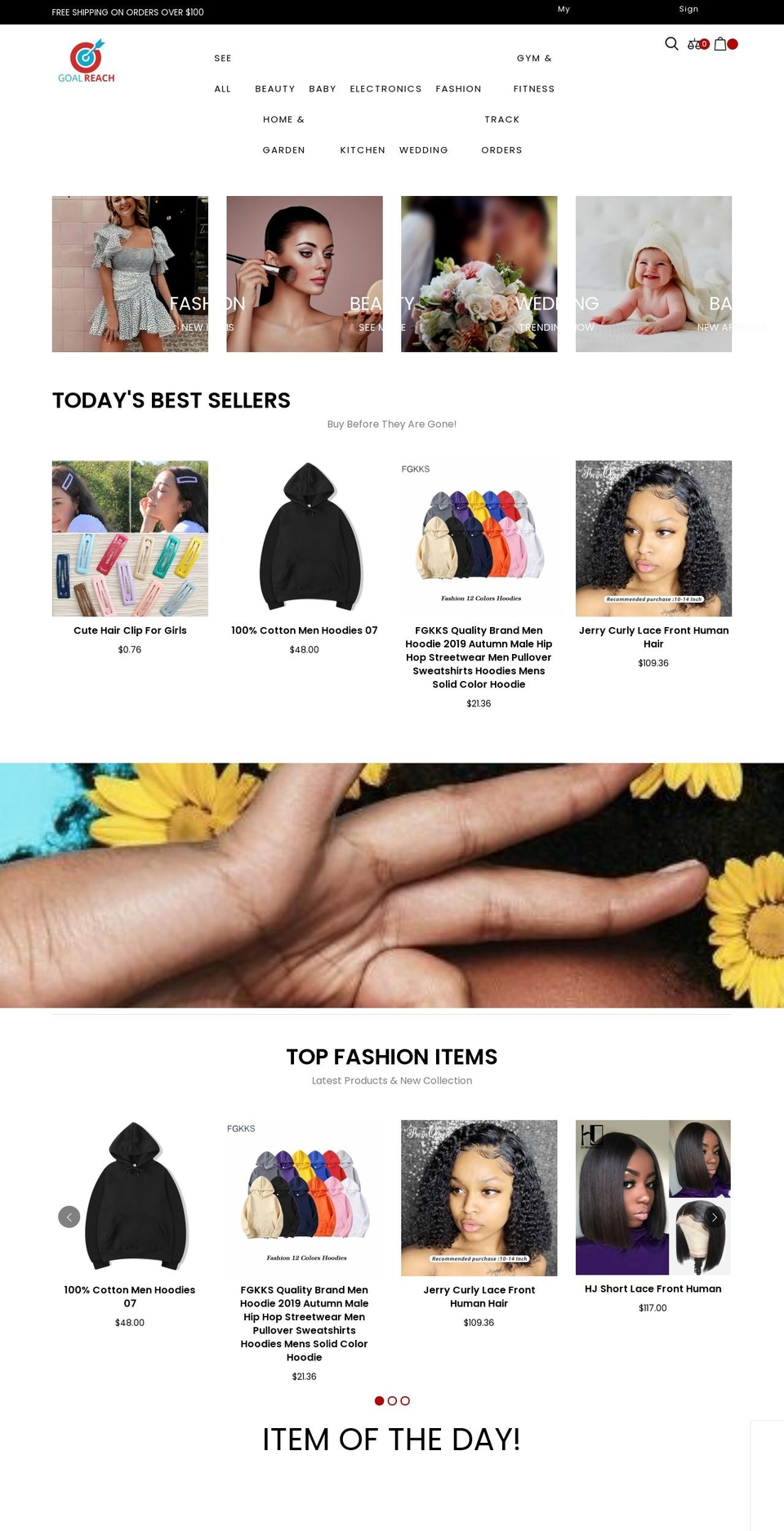 goalreachstore.com shopify website screenshot