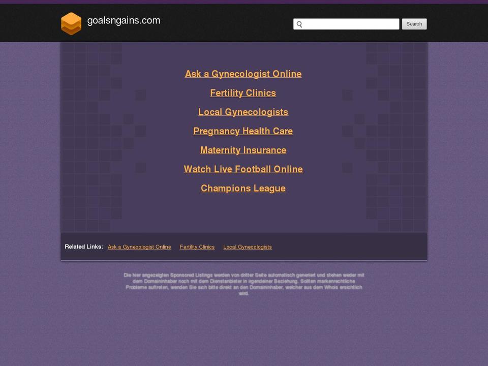 goalsngains.com — Shopify storefront screenshot