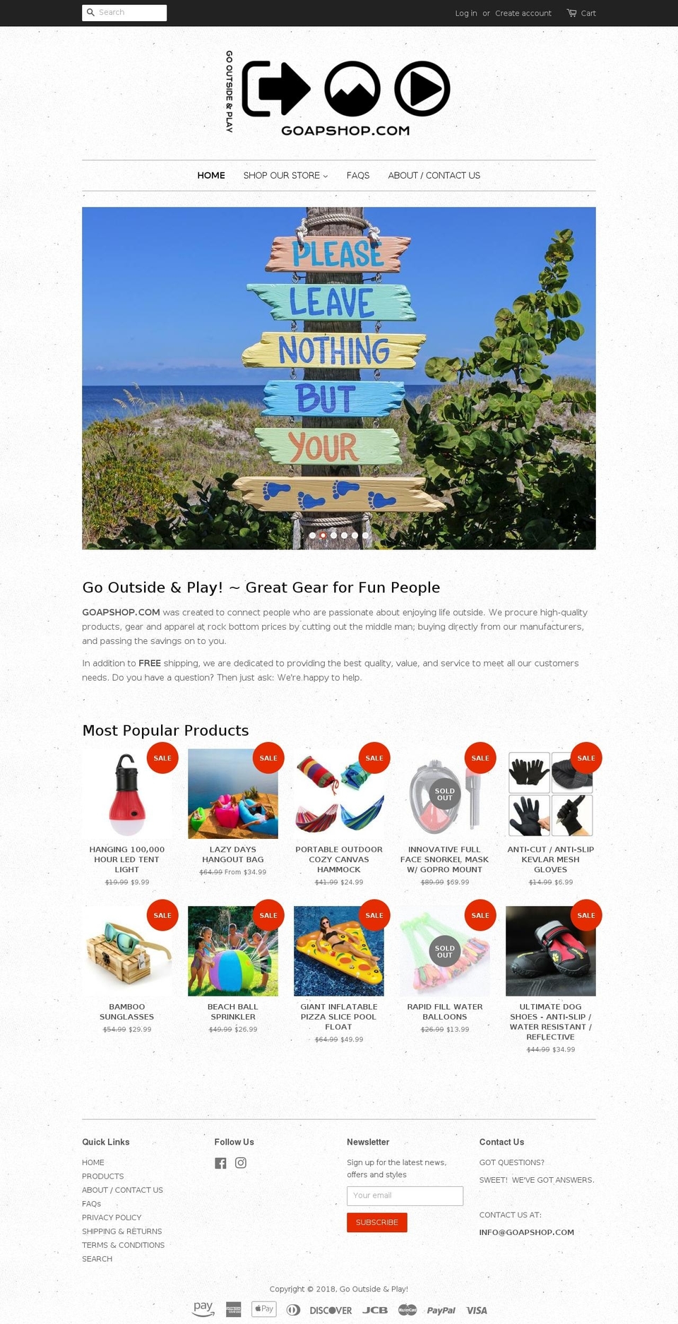 goapshop.com — Shopify storefront screenshot