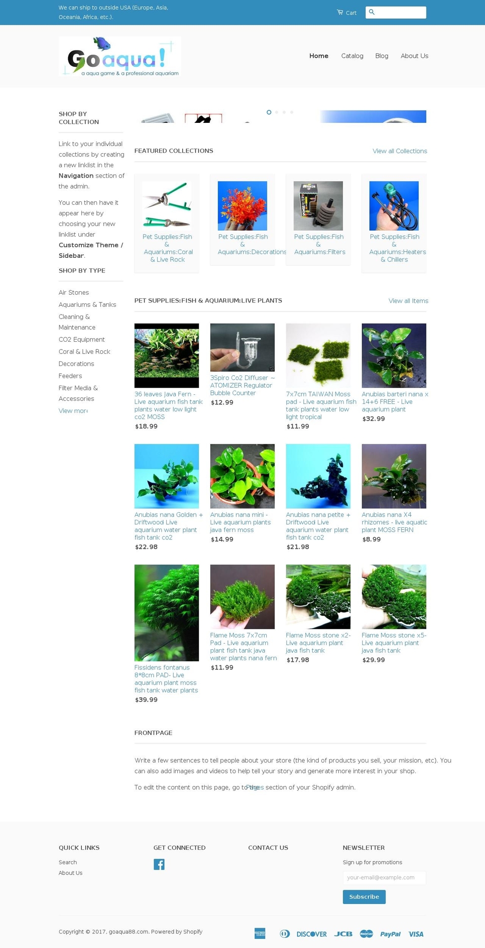 goaqua88.com shopify website screenshot