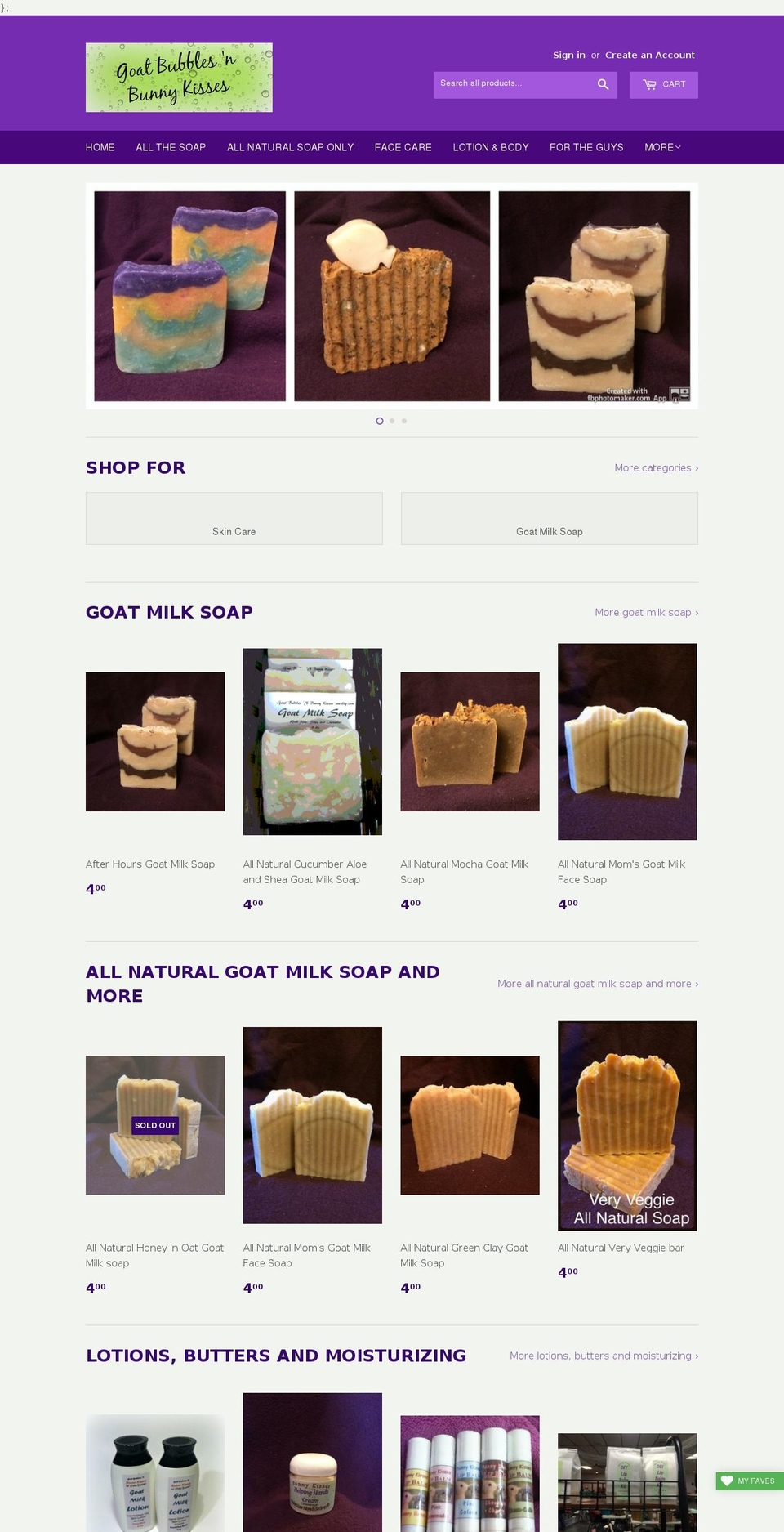 goatbubblessoap.com — Shopify storefront screenshot