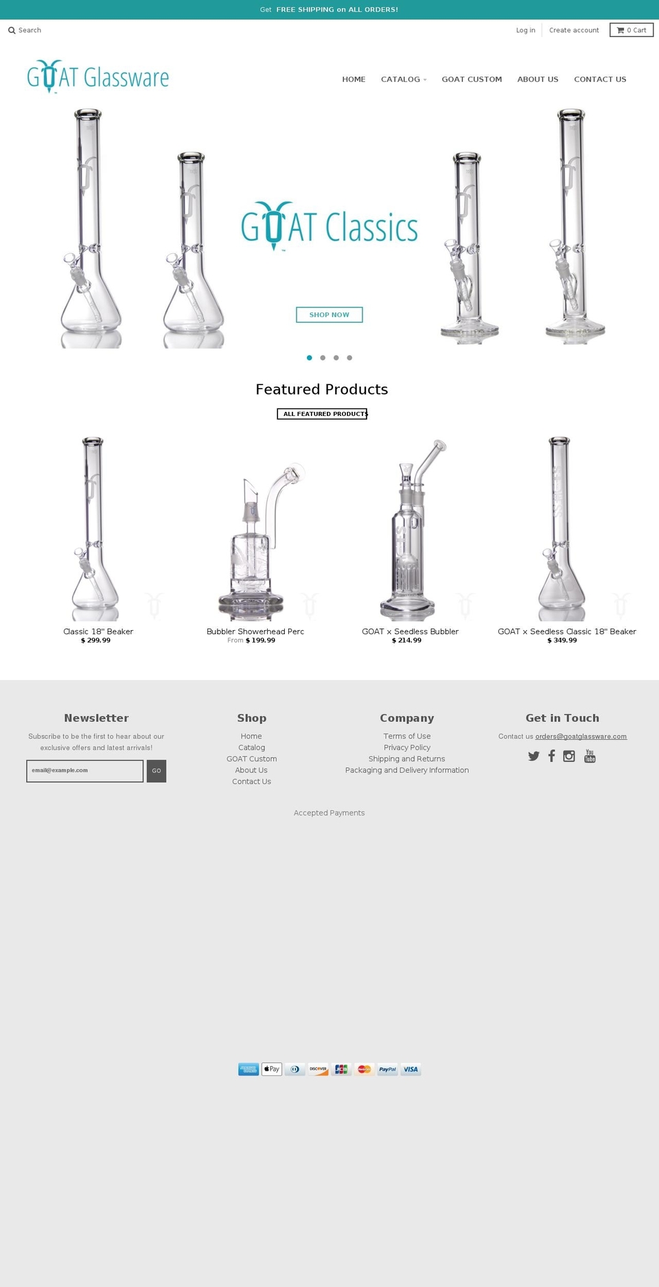 goatglass.net shopify website screenshot