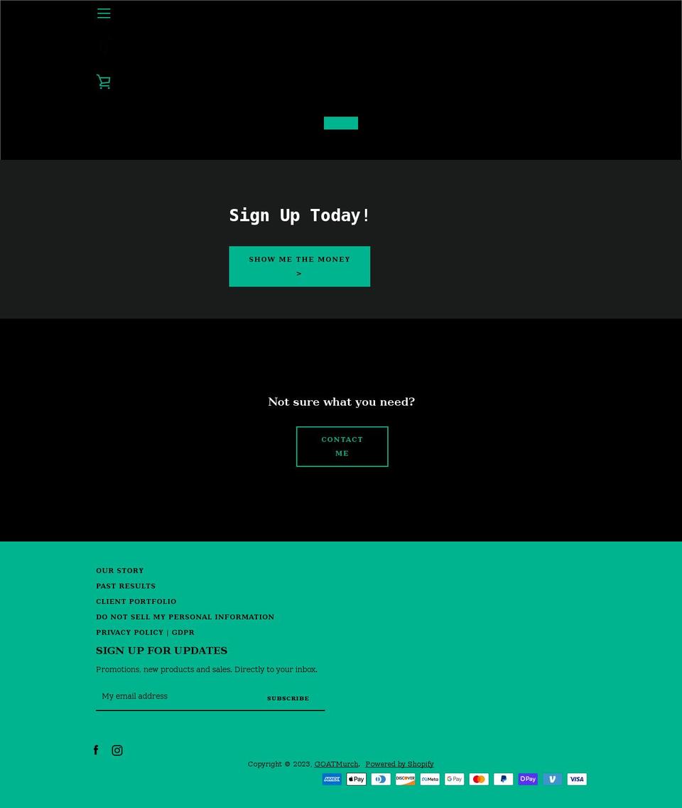 goatmarketing.com shopify website screenshot