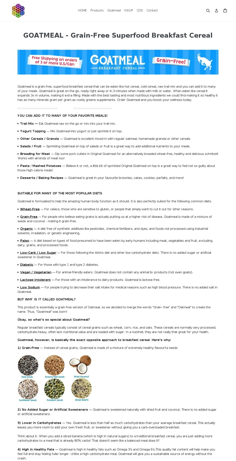 goatmeal.ca shopify website screenshot