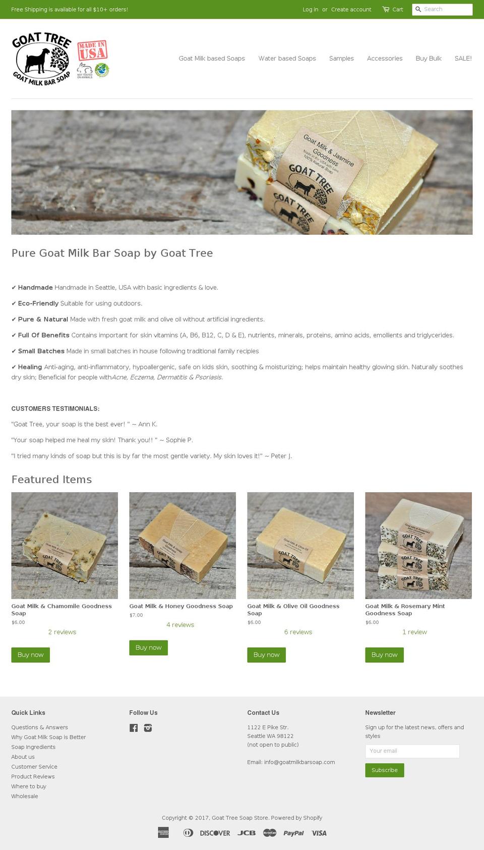 goatmilkbarsoap.com shopify website screenshot