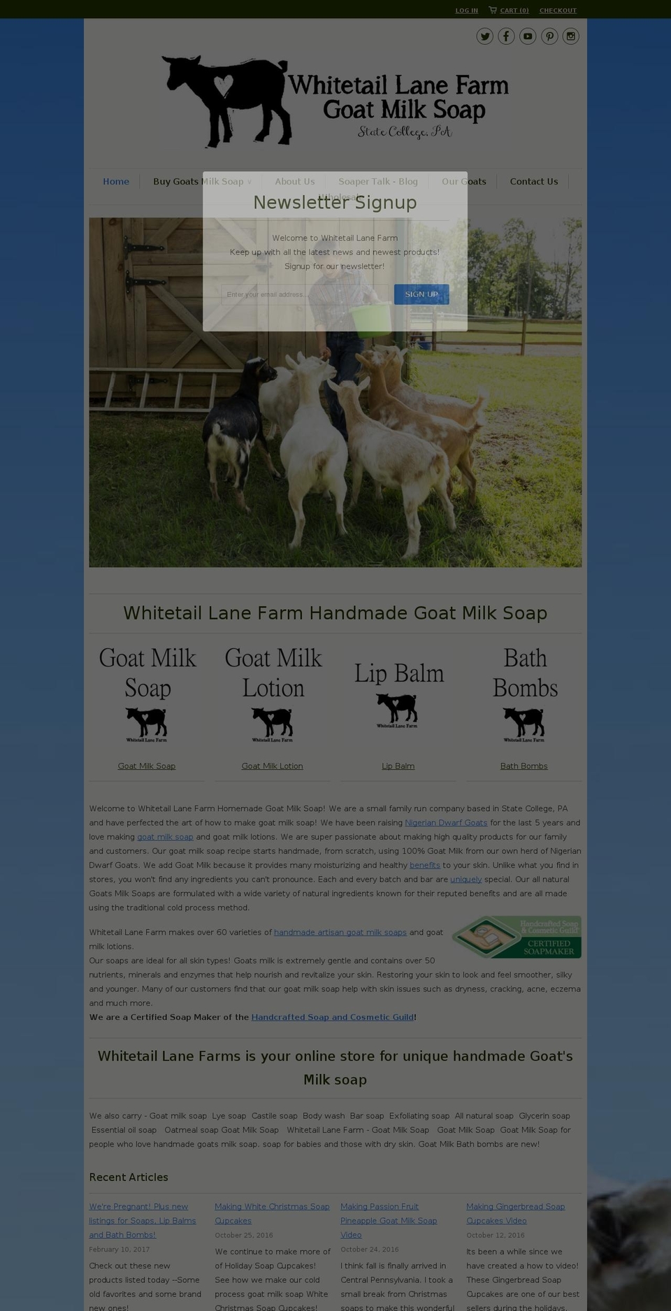 goatmilksoaper.com shopify website screenshot