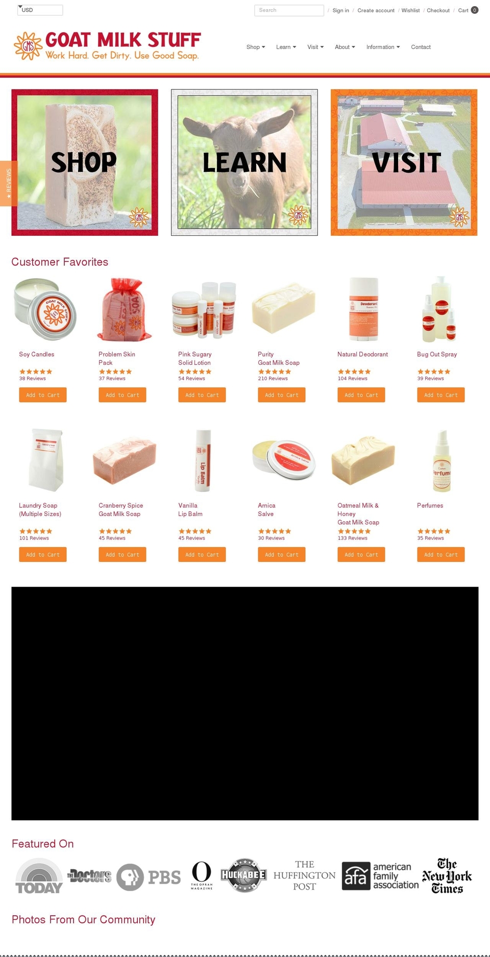 goatmilkstuff.com — Shopify storefront screenshot