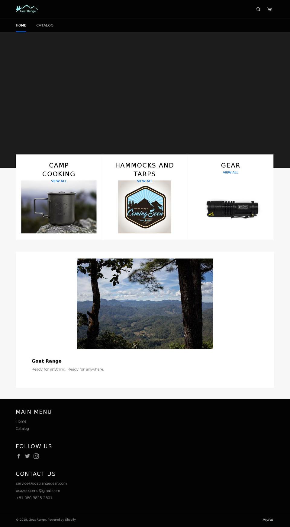 goatrangegear.com — Shopify storefront screenshot