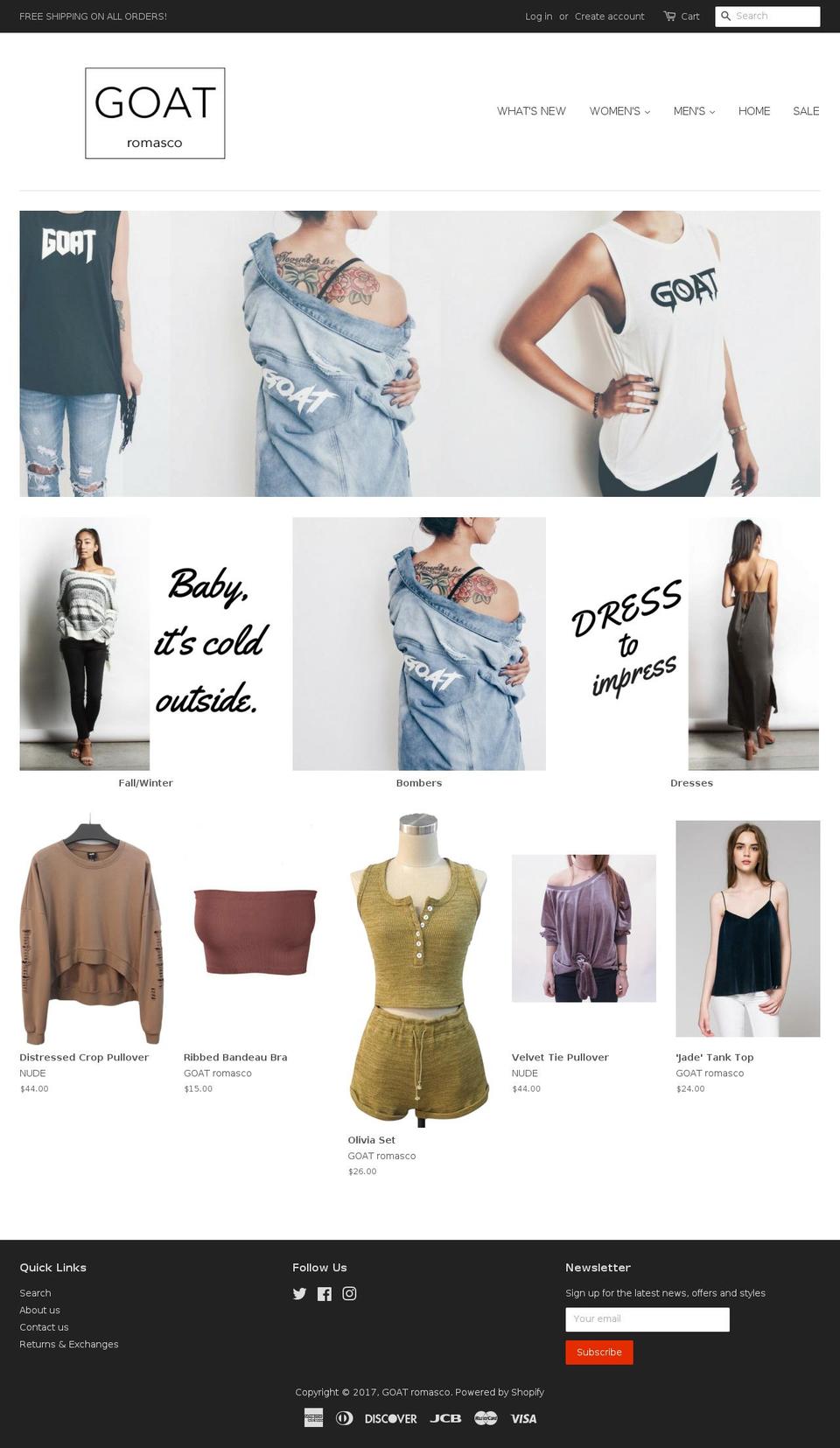 goatromasco.com shopify website screenshot