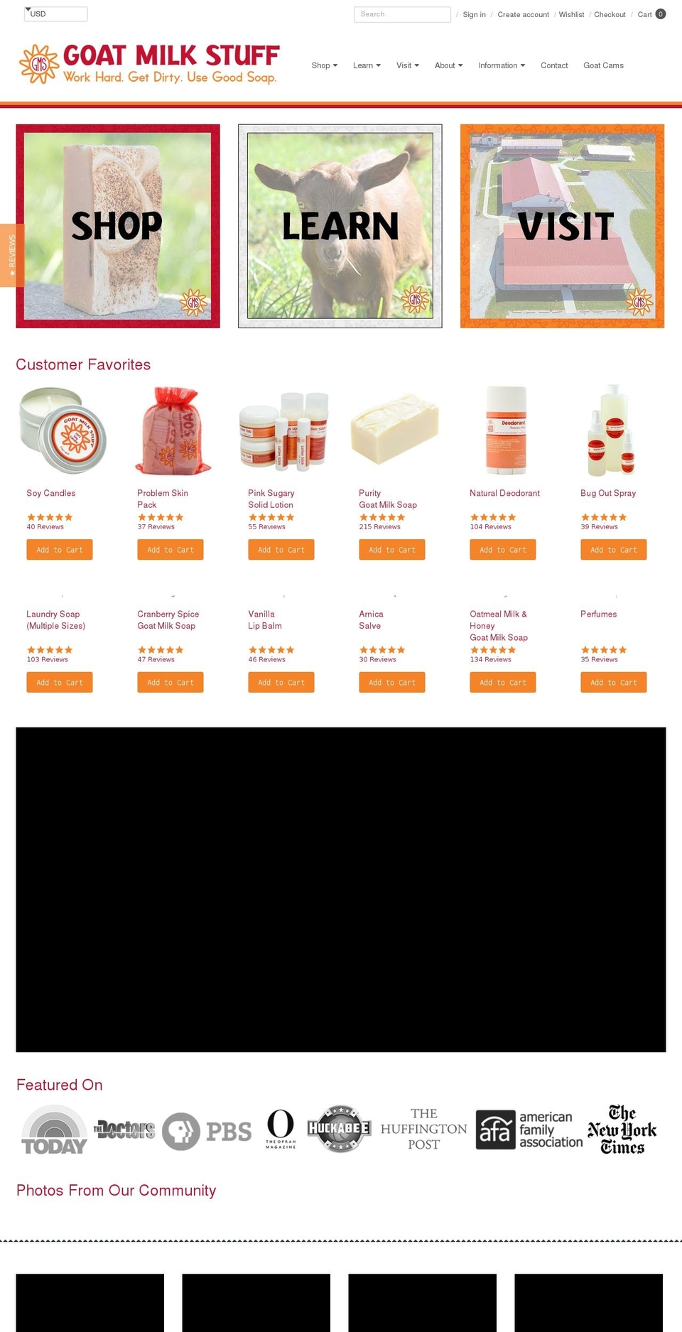 goatsmilkstuff.com — Shopify storefront screenshot