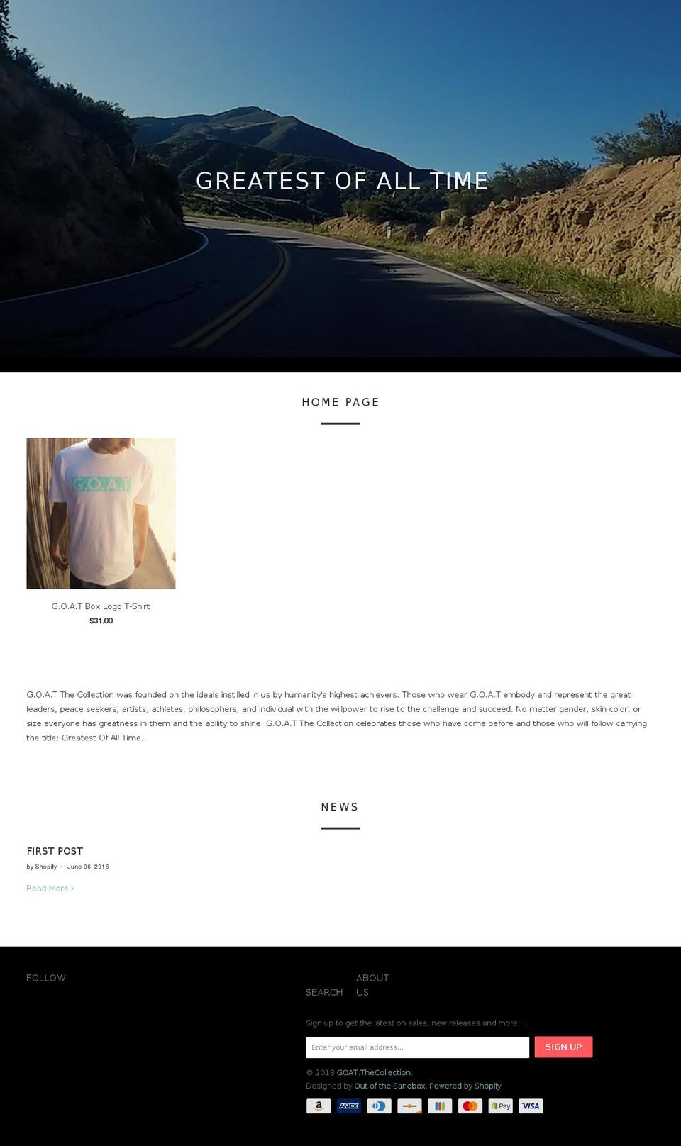 goatthecollection.com — Shopify storefront screenshot