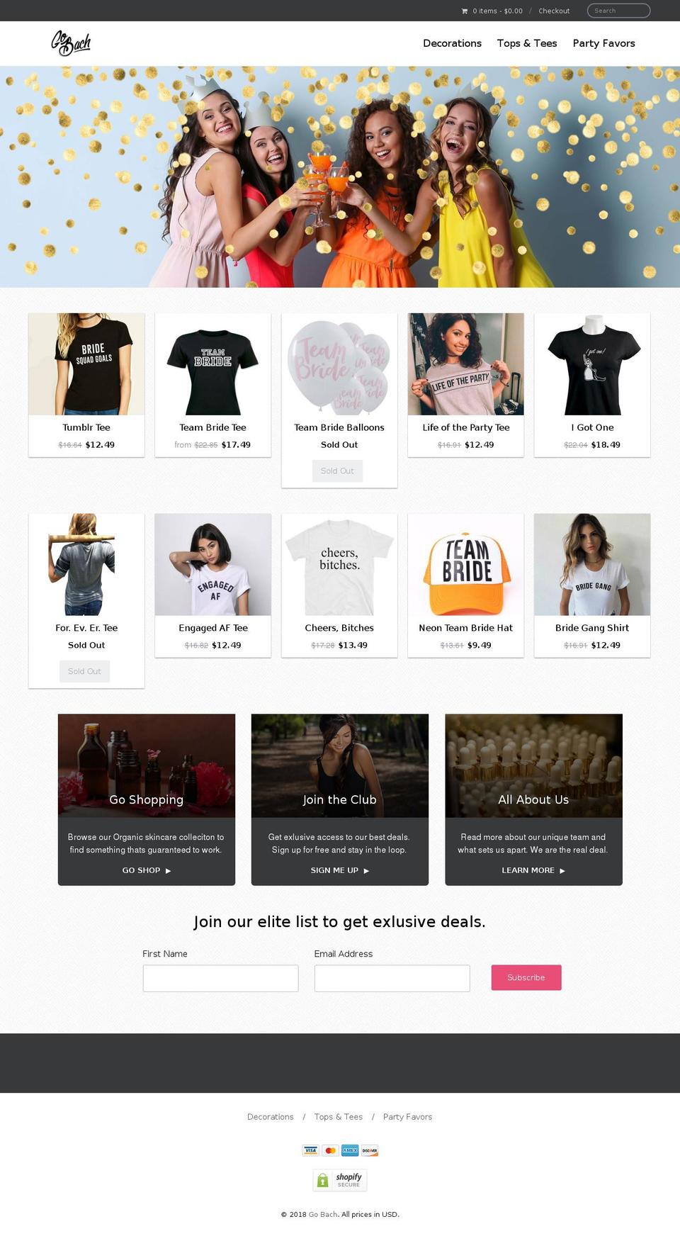 gobach.com shopify website screenshot