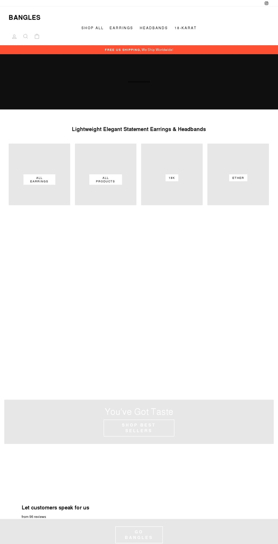 gobangles.com shopify website screenshot