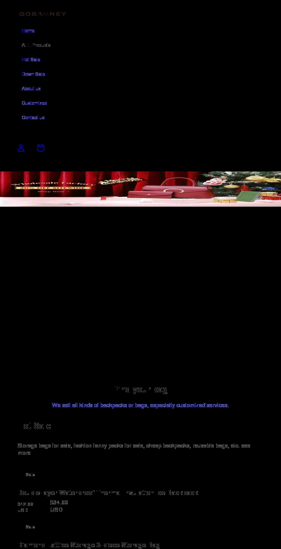gobanney.com shopify website screenshot