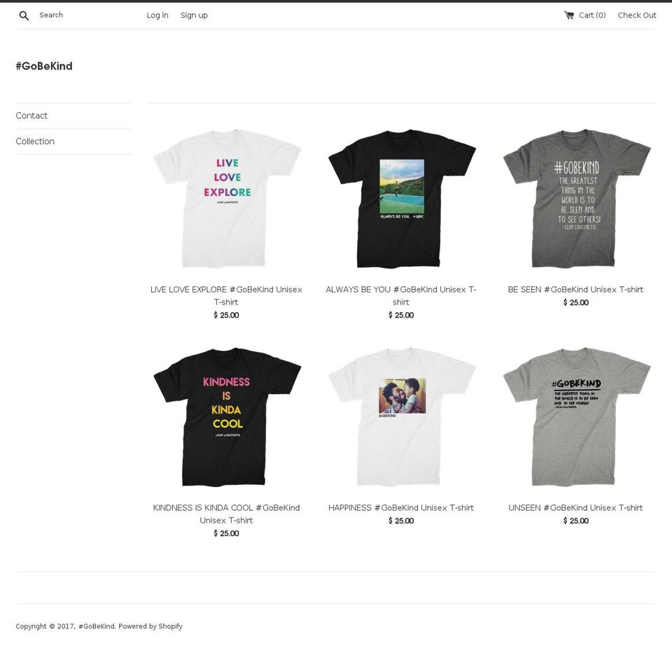 gobekind.org shopify website screenshot