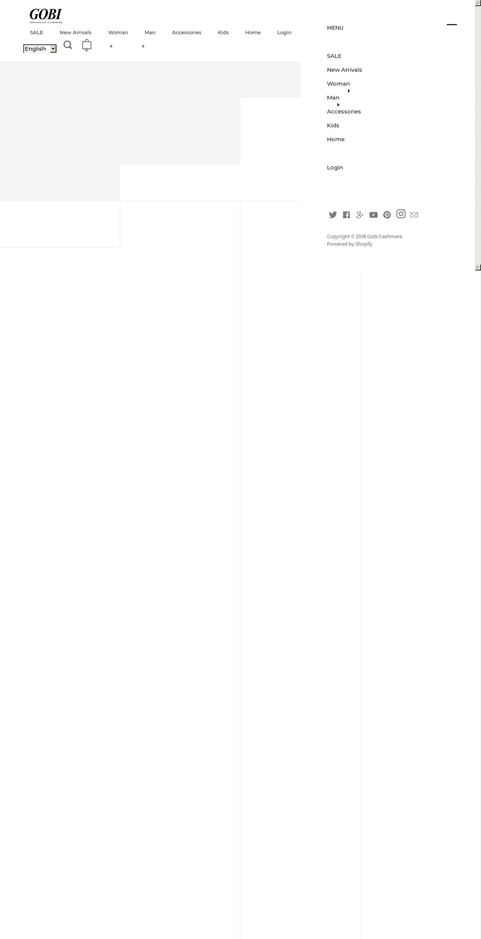 gobicashmere.com shopify website screenshot