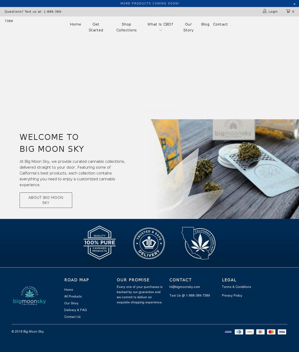 New Big Moon Sky Awesome Website Shopify theme site example gobigmoonsky.com